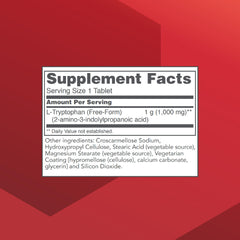 Front view of the bottle with L-Tryptophan 1000mg label