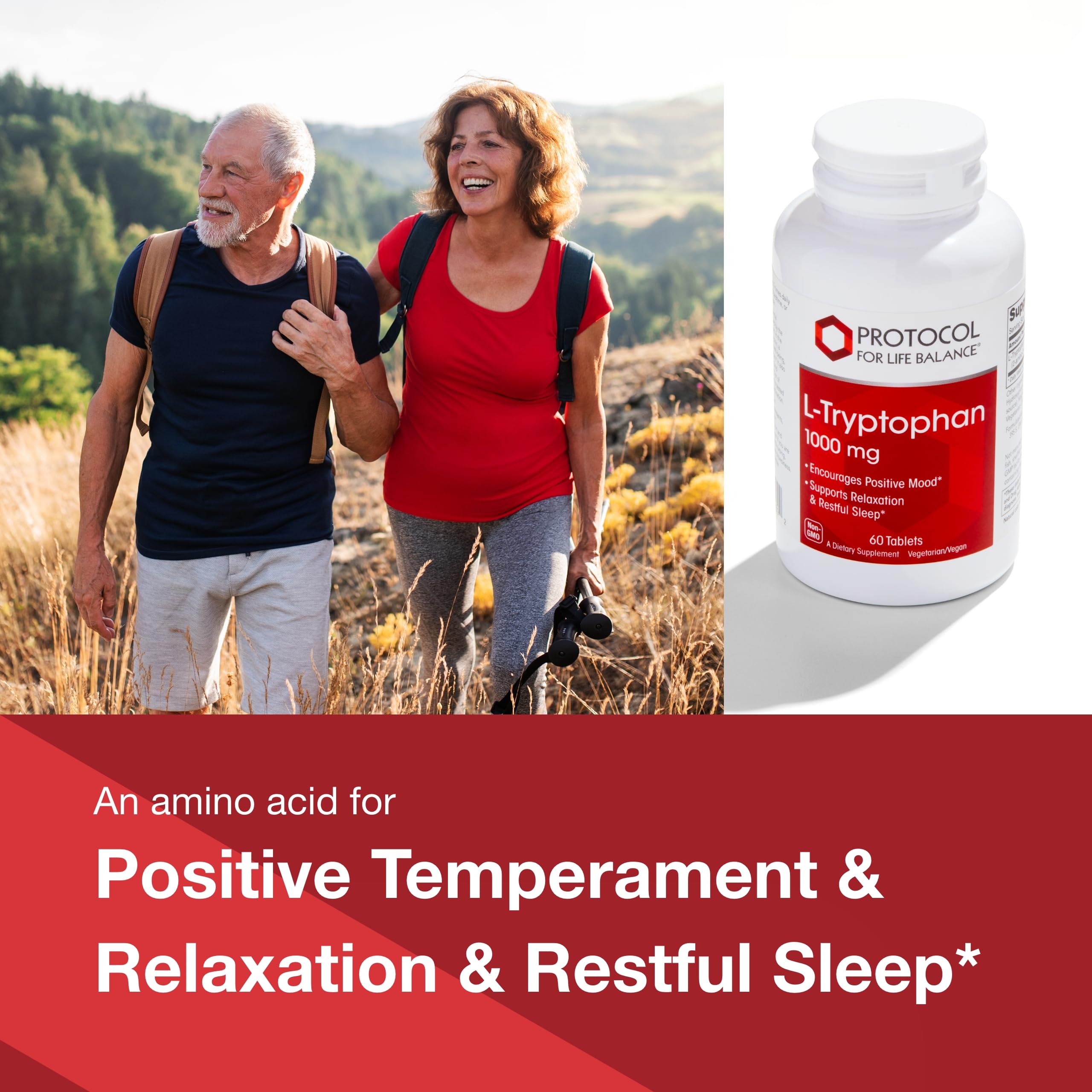 Close-up of L-Tryptophan 1000mg tablets