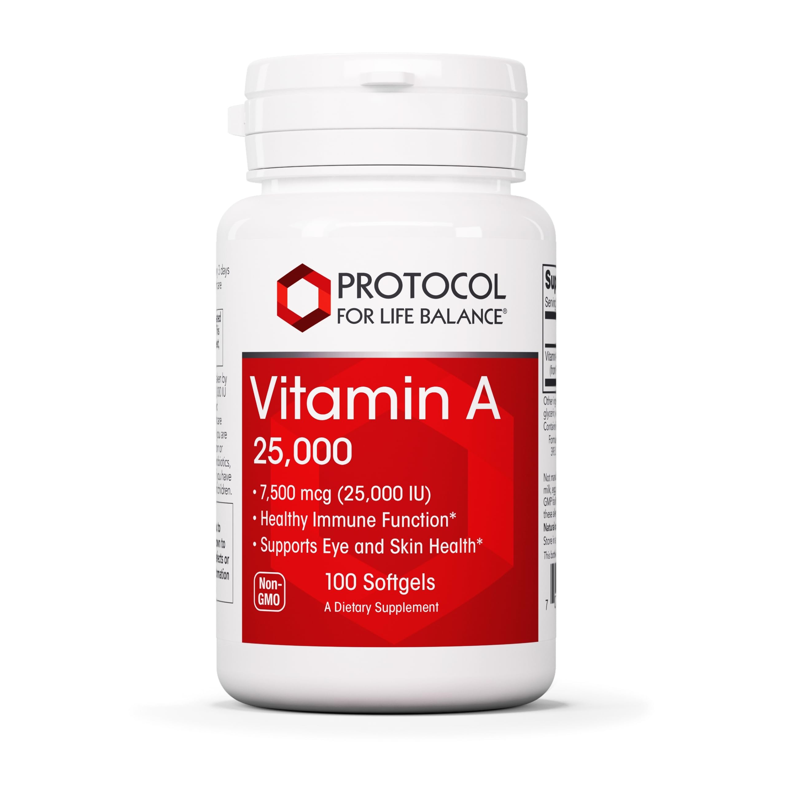 Protocol For Life Balance Vitamin A 25,000 IU bottle – 100 softgels
