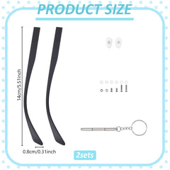 Two pairs of temple arms and screws for eyeglasses