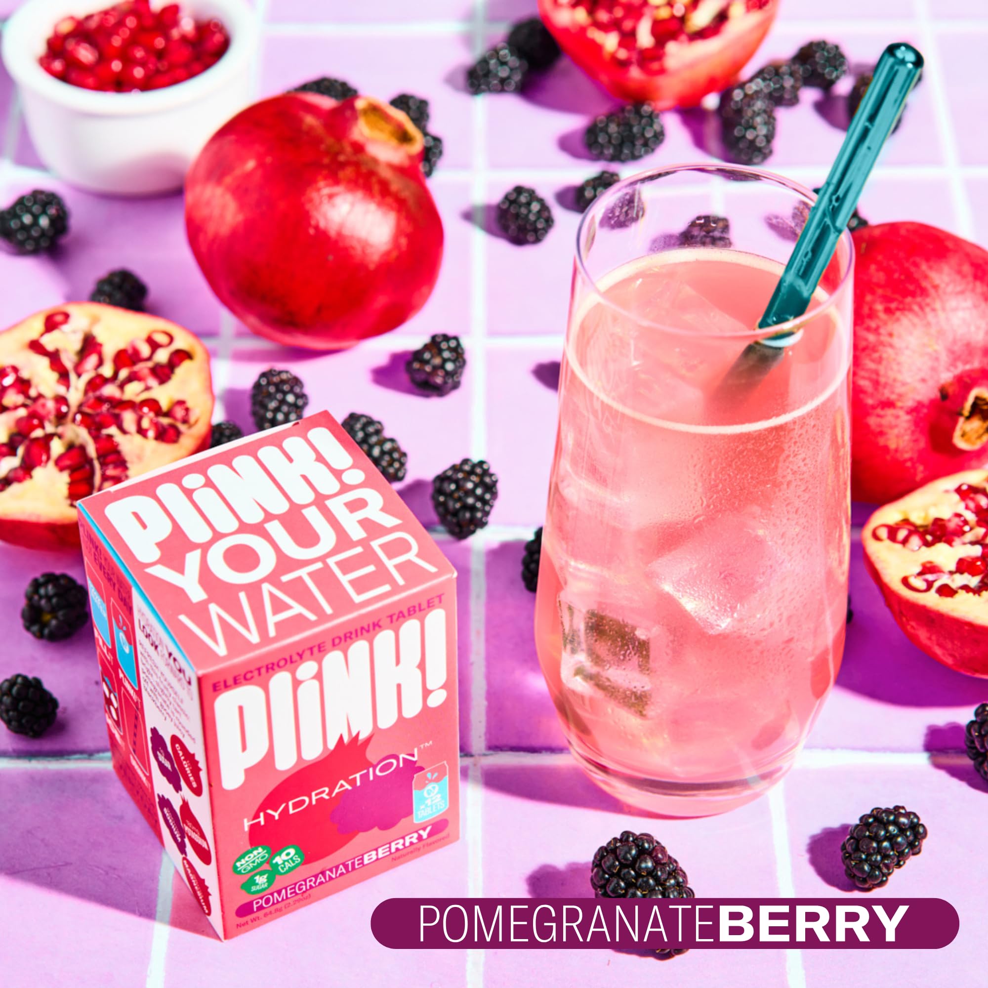 Nutrition label on Plink highlights low sugar and keto-friendly hydration.