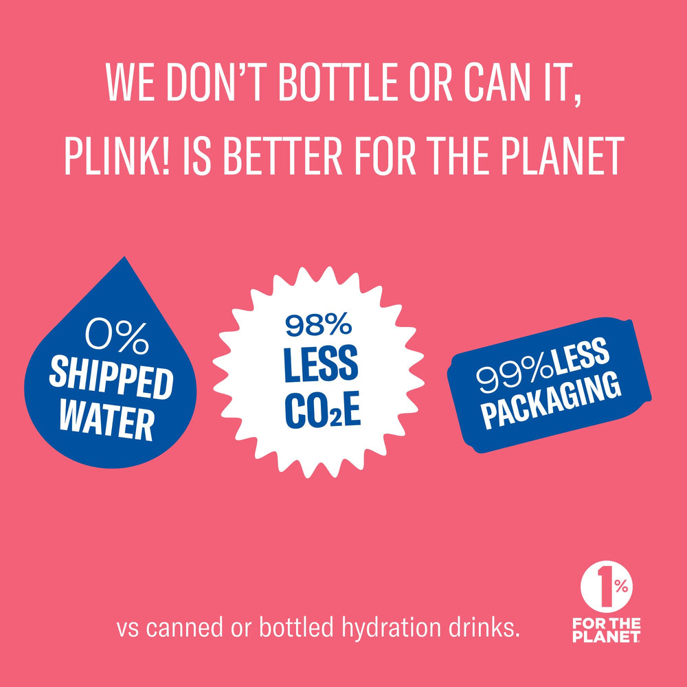 On-the-go hydration with Plink tablets in a travel bottle.