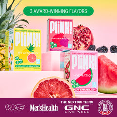 Plink pomegranate berry flavor glass emphasizes varied flavors for staying hydrated.