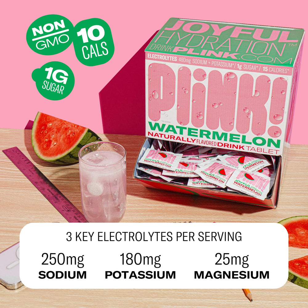 Plink Watermelon flavor close-up showing juicy taste and light salt finish.