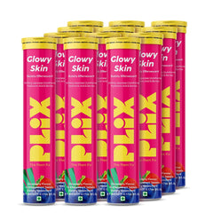 PLIX Glowy Skin box and strawberry flavor packaging