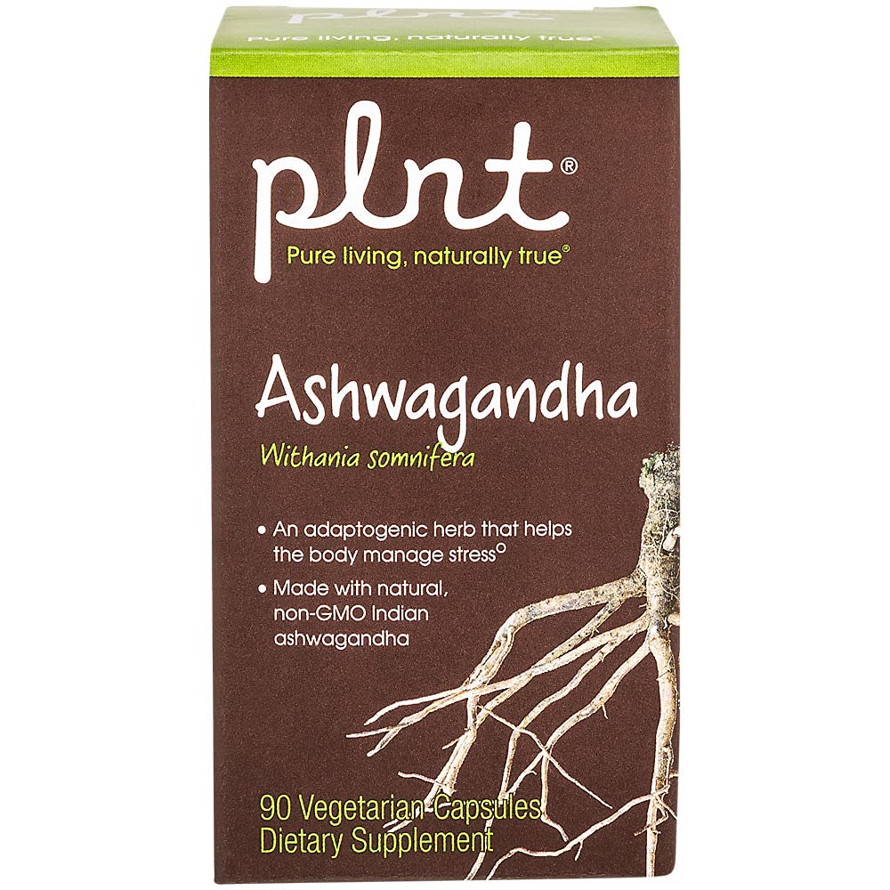 Front packshot of PLNT Ashwagandha 90 capsules
