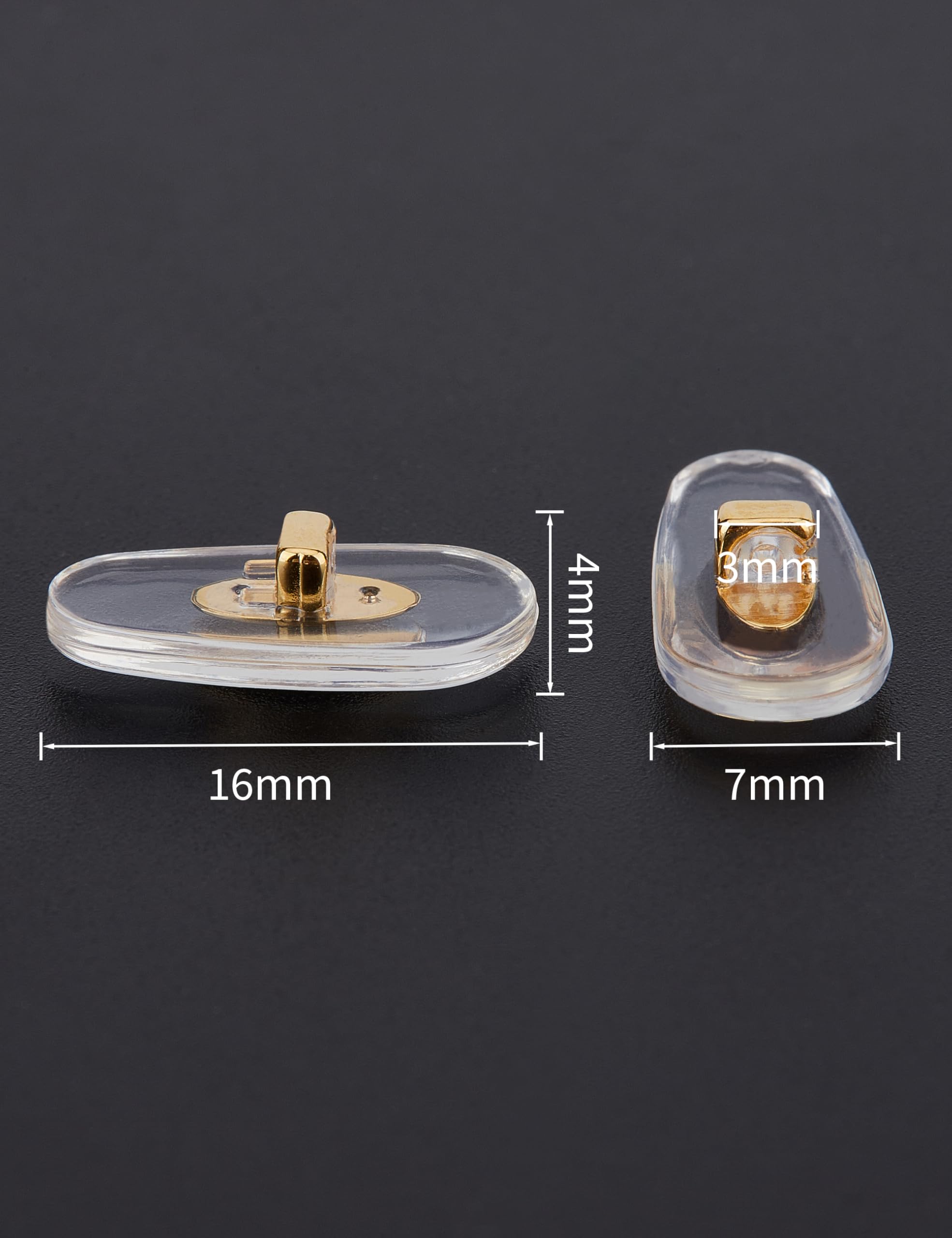 Easy plug-in installation of soft silicone nose pads