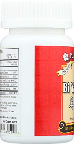Ingredients chart for Bi Yan Pian Tb including pin yin names