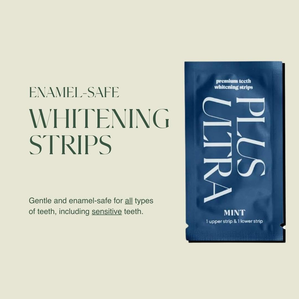 Mint flavored whitening strips for at-home use
