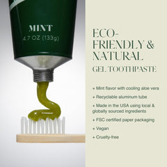 Back view showing recyclable aluminum tube packaging