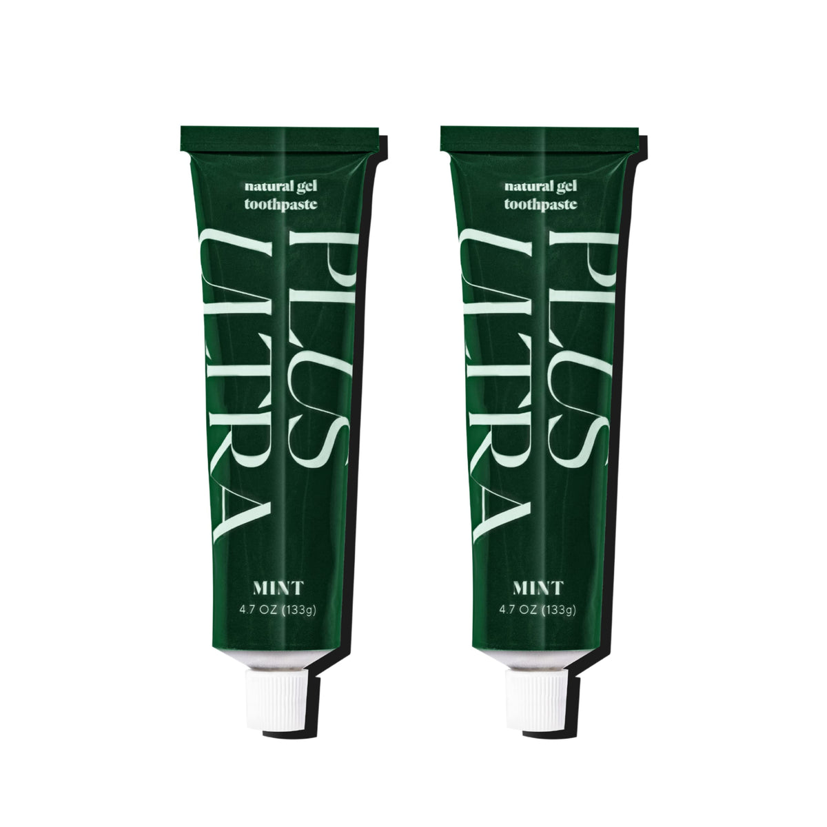 Front view of Plus Ultra Organic Fluoride-Free Gel Toothpaste in an aluminum tube