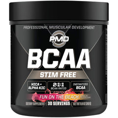 Front view of PMD BCAA Stim-Free bottle