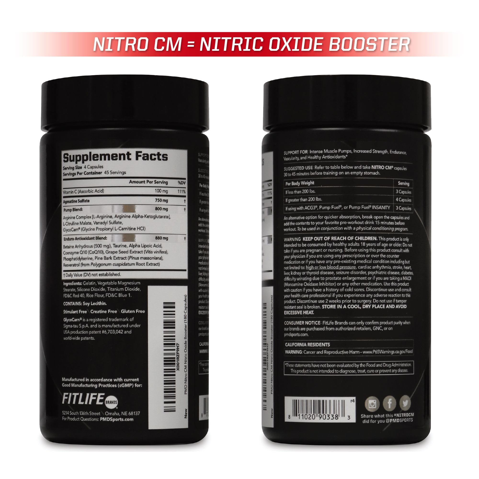 PMD Nitro CM non-stimulant pre-workout concept with focused energy.