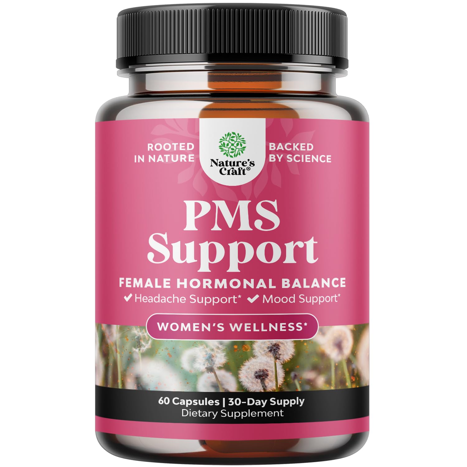 PMS support supplement bottle - 60 count hero image