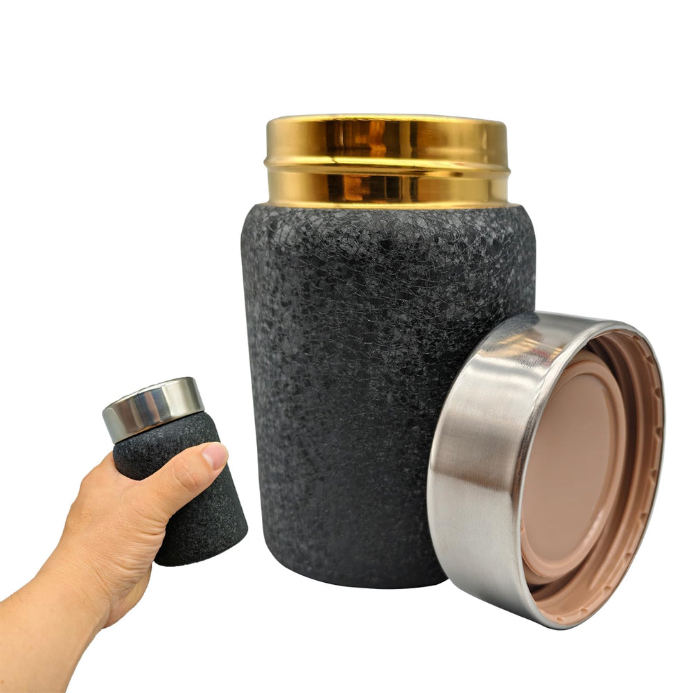 Pocket Spittoon Black 9 oz stainless steel interior