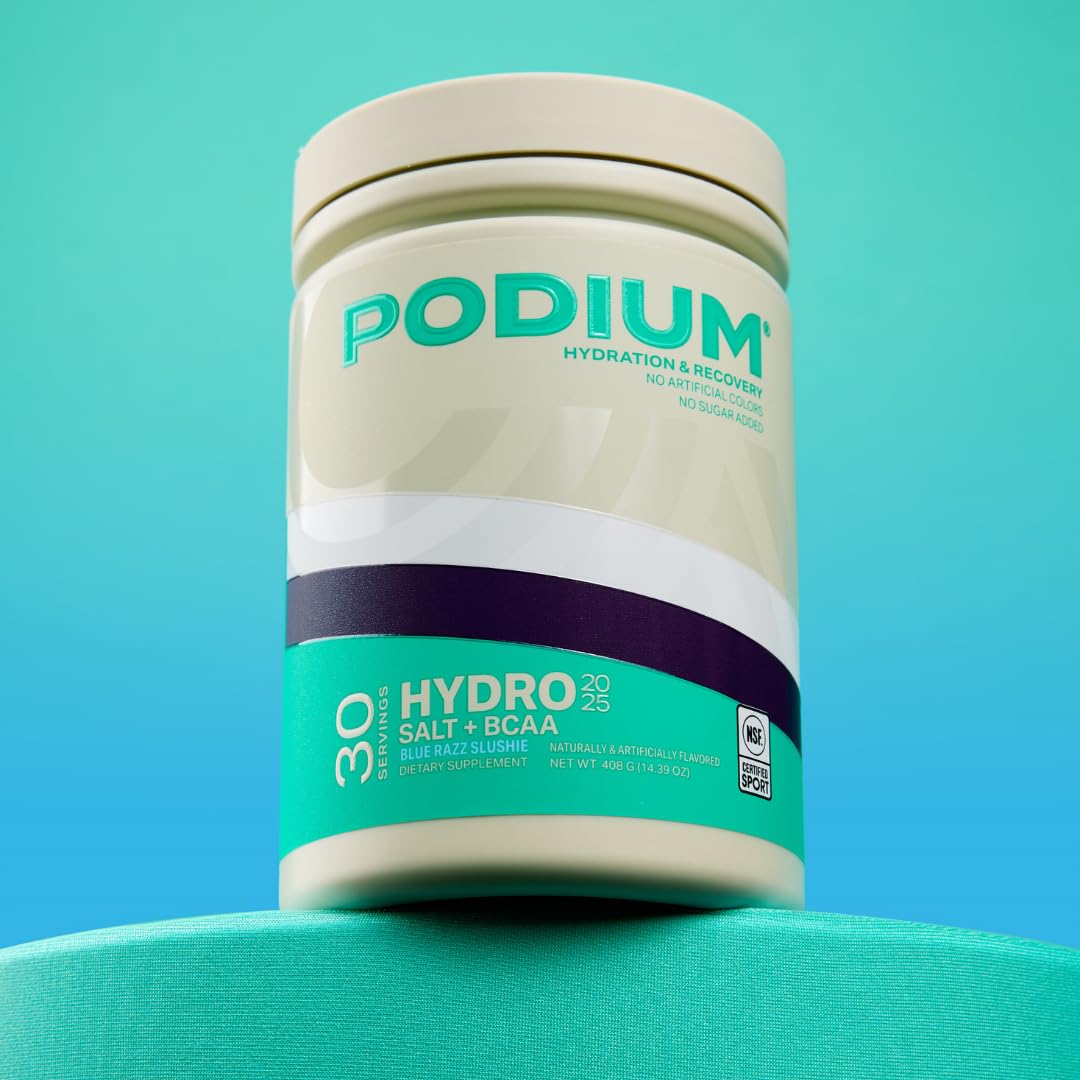 Podium Nutrition Hydro + Salt betaine hydration graphic signals endurance.