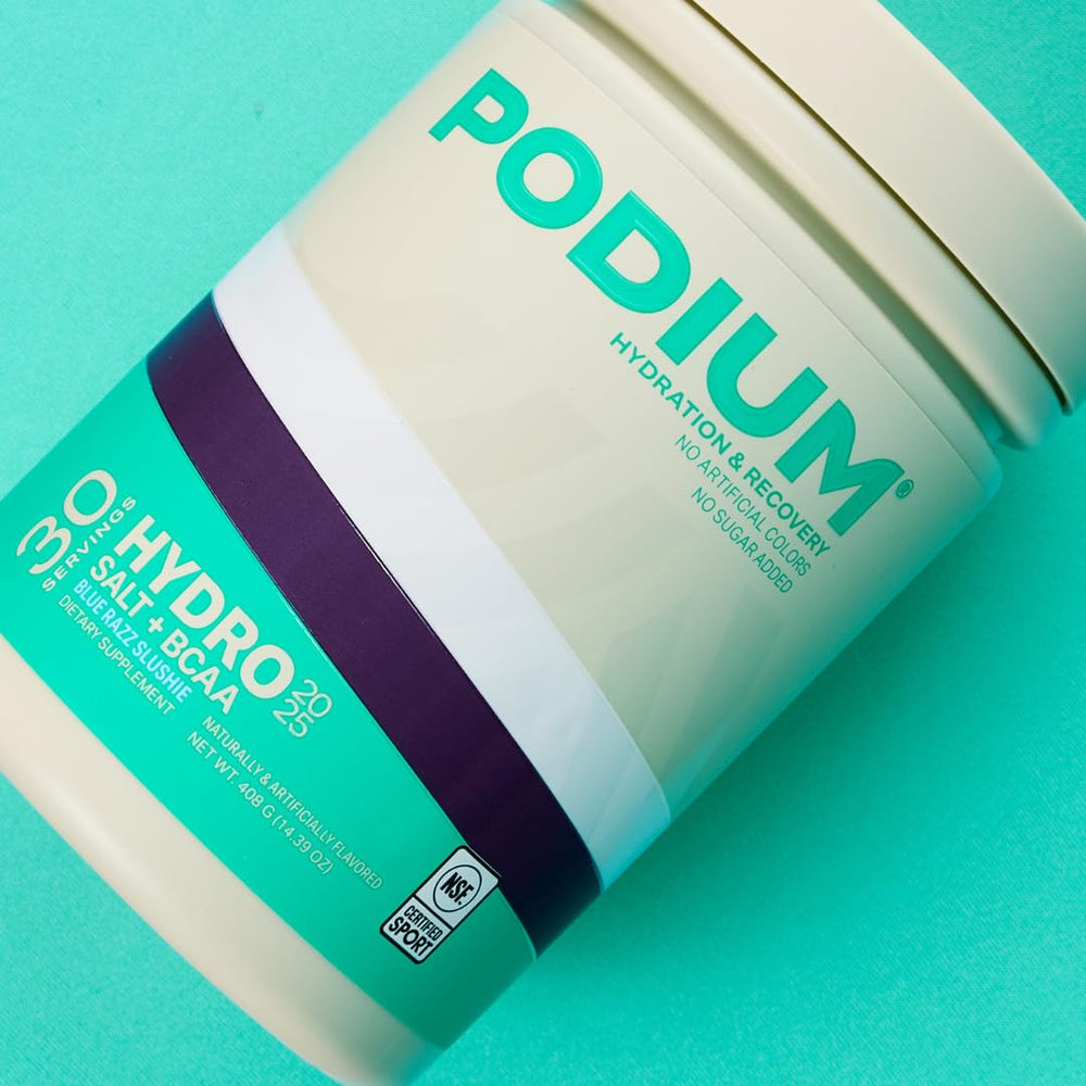 Podium Nutrition Hydro + Salt serving scoop image shows easy hydration.