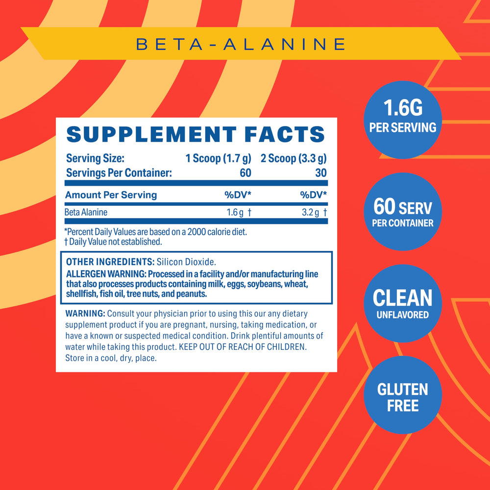 Podium Nutrition Solos beta-alanine unflavored powder ready to mix