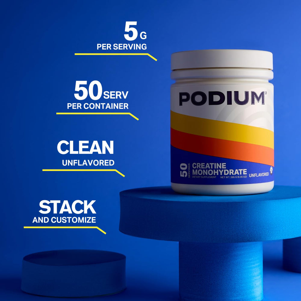 Podium Nutrition Solos Creatine Monohydrate bottle back label
