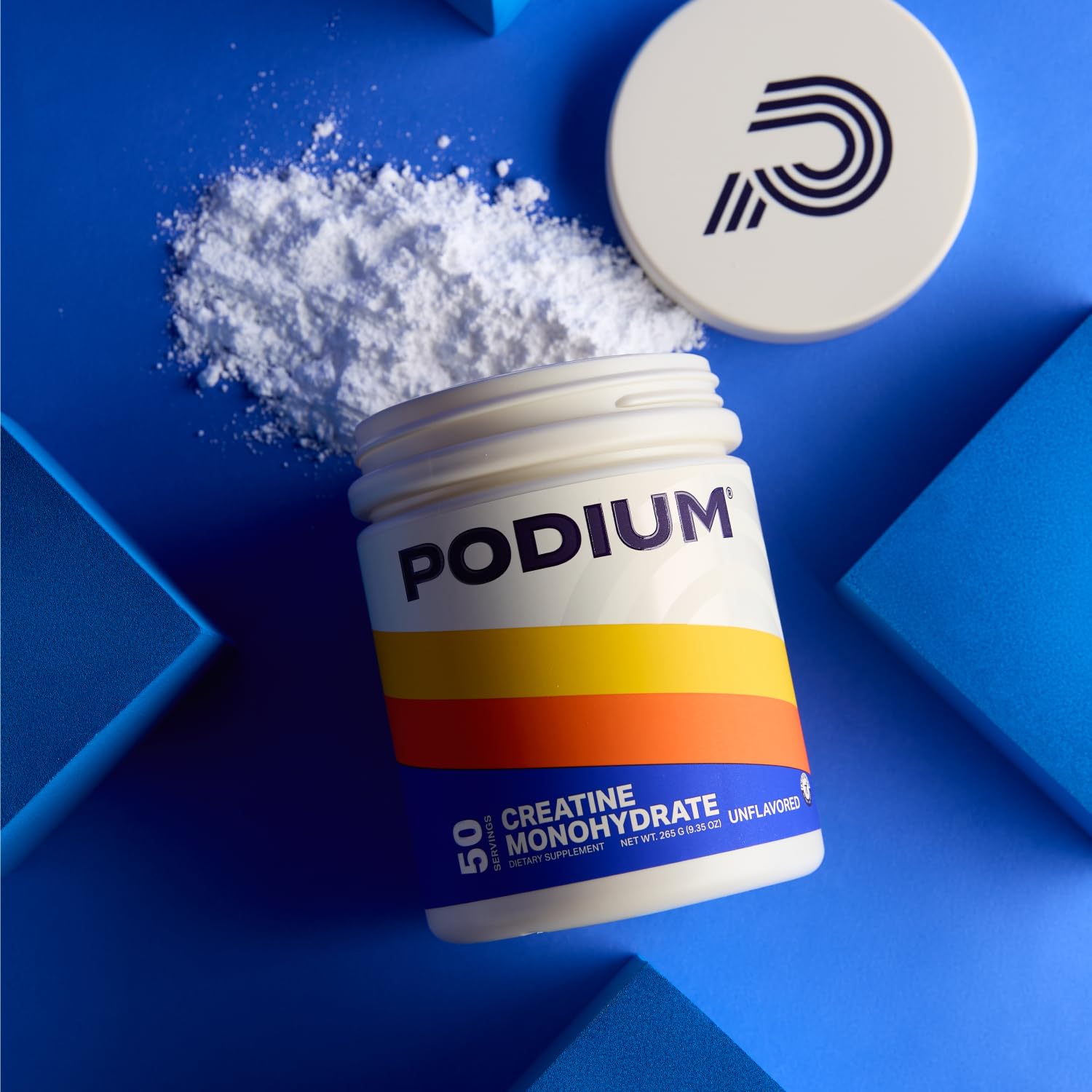 Close-up of Creatine Monohydrate powder scoop