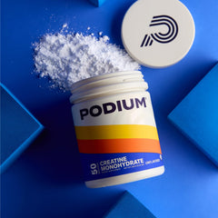 Close-up of Creatine Monohydrate powder scoop