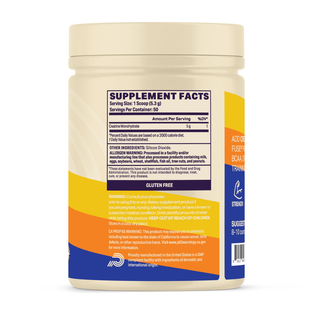 Podium Nutrition Solos Creatine Monohydrate packaging on display