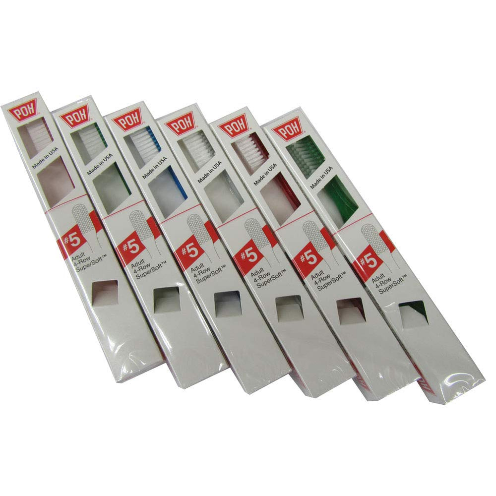 Six-pack POH POH toothbrushes with assorted colors may vary