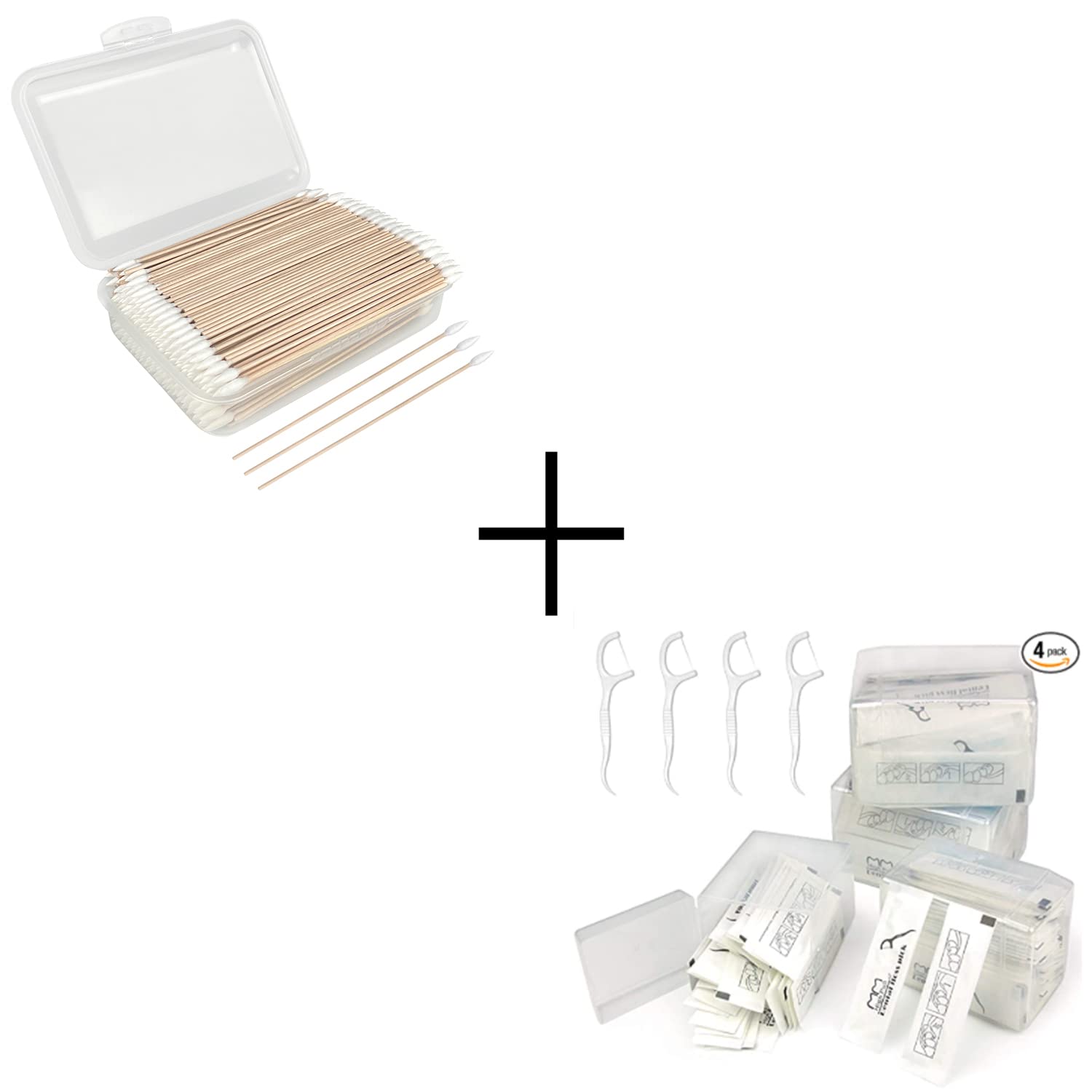 Pointed-tip long cotton swabs in storage box