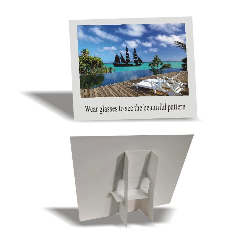 Test card showing hidden scenery through polarized sunglasses