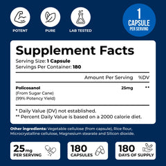 Illustration showing Policosanol 25mg daily dose
