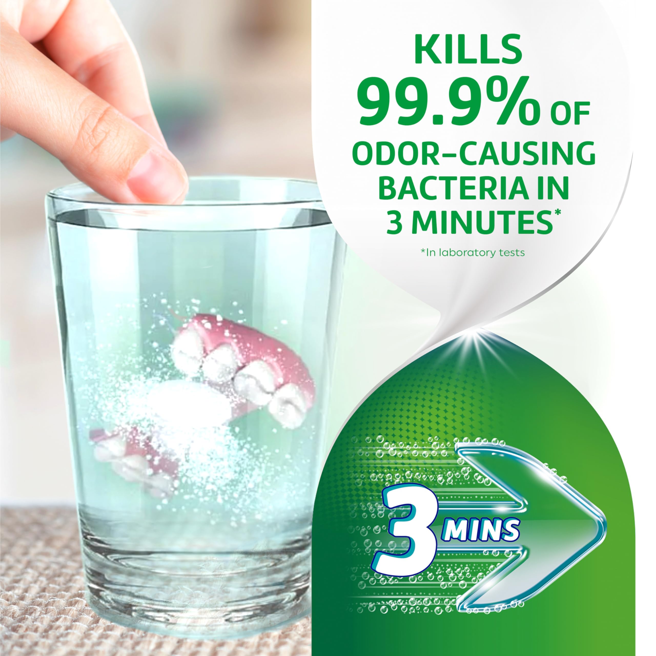 Polident 3 Minute Denture Cleanser box close-up