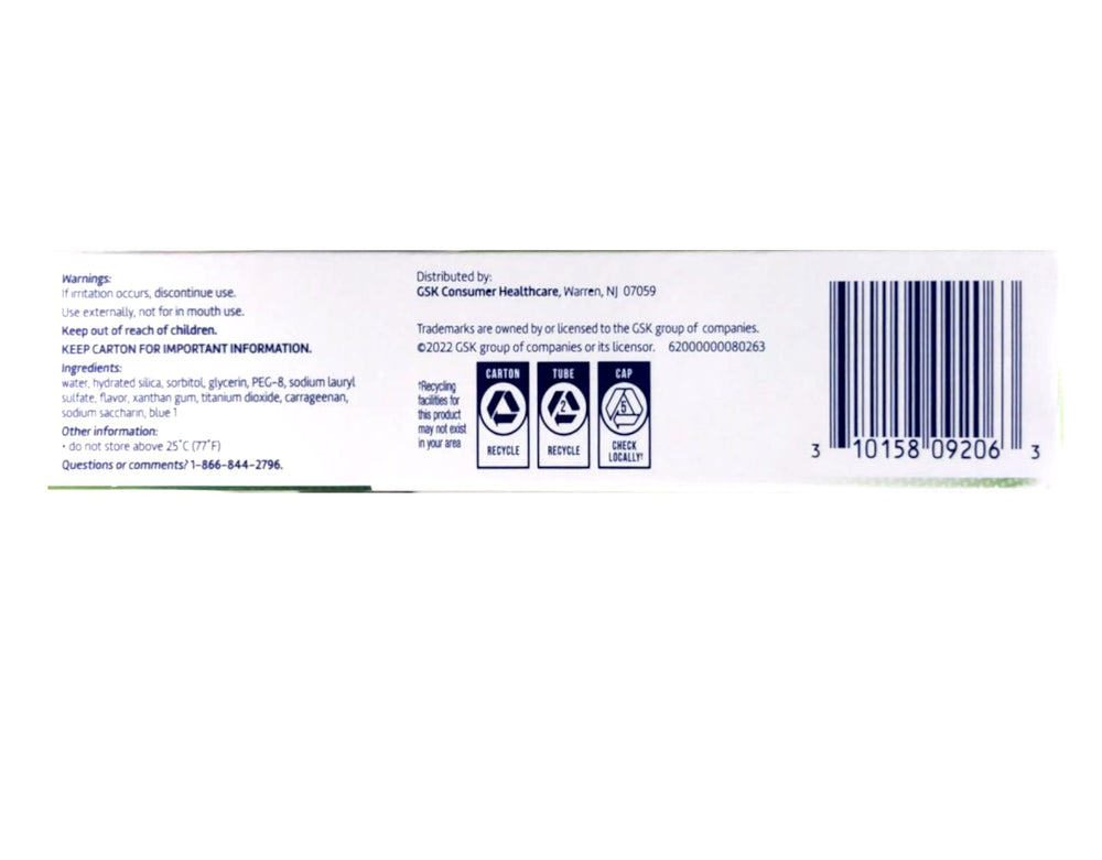 Close-up of Polident Dentu-Creme tube for dentures
