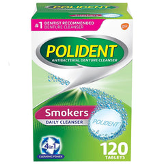 Polident Smokers Denture Cleanser Tablets packaging front