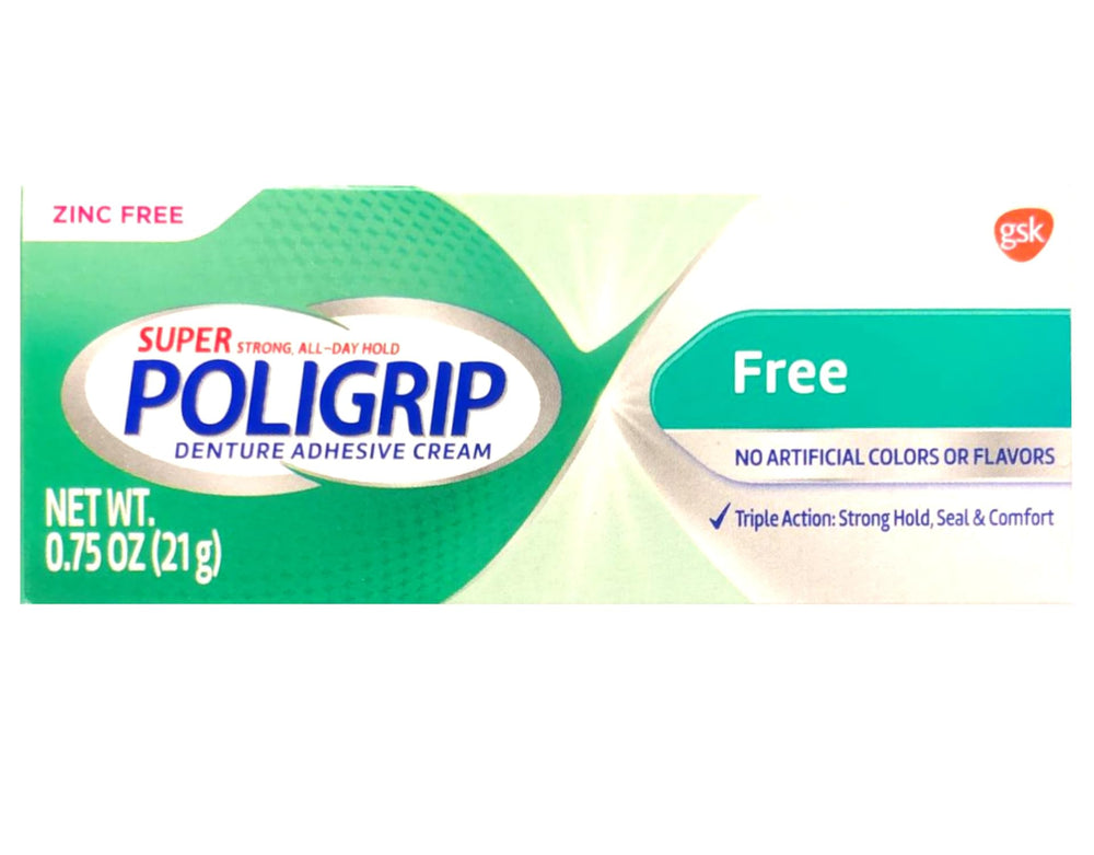 Poligrip 5-pack denture adhesive cream tubes