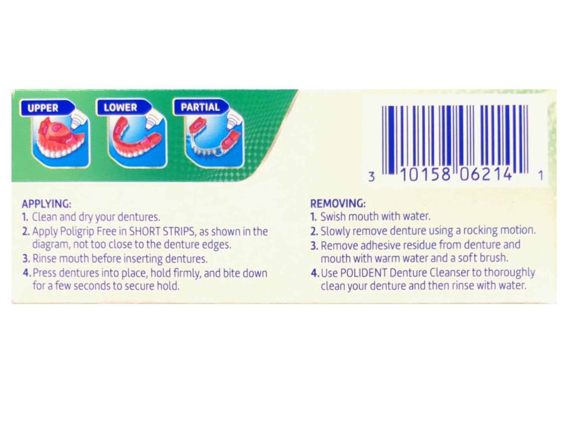 Denture adhesive cream being applied to dentures