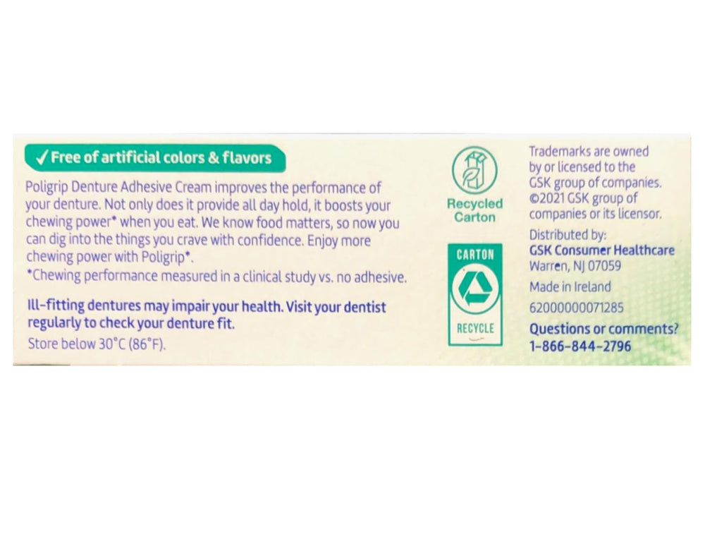 5-pack Poligrip denture adhesive with 0.75 oz tubes
