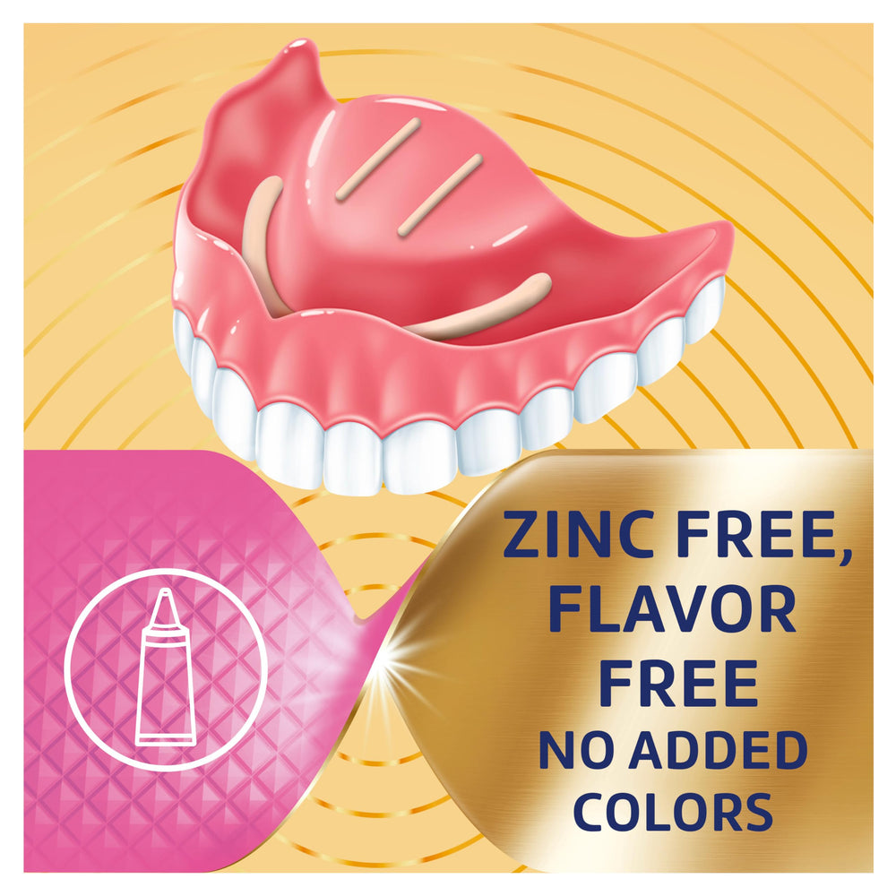 Graphic showing a protective barrier between denture and gums