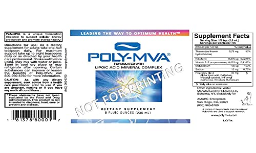 Serving directions for Poly-MVA dosage one-half teaspoon daily