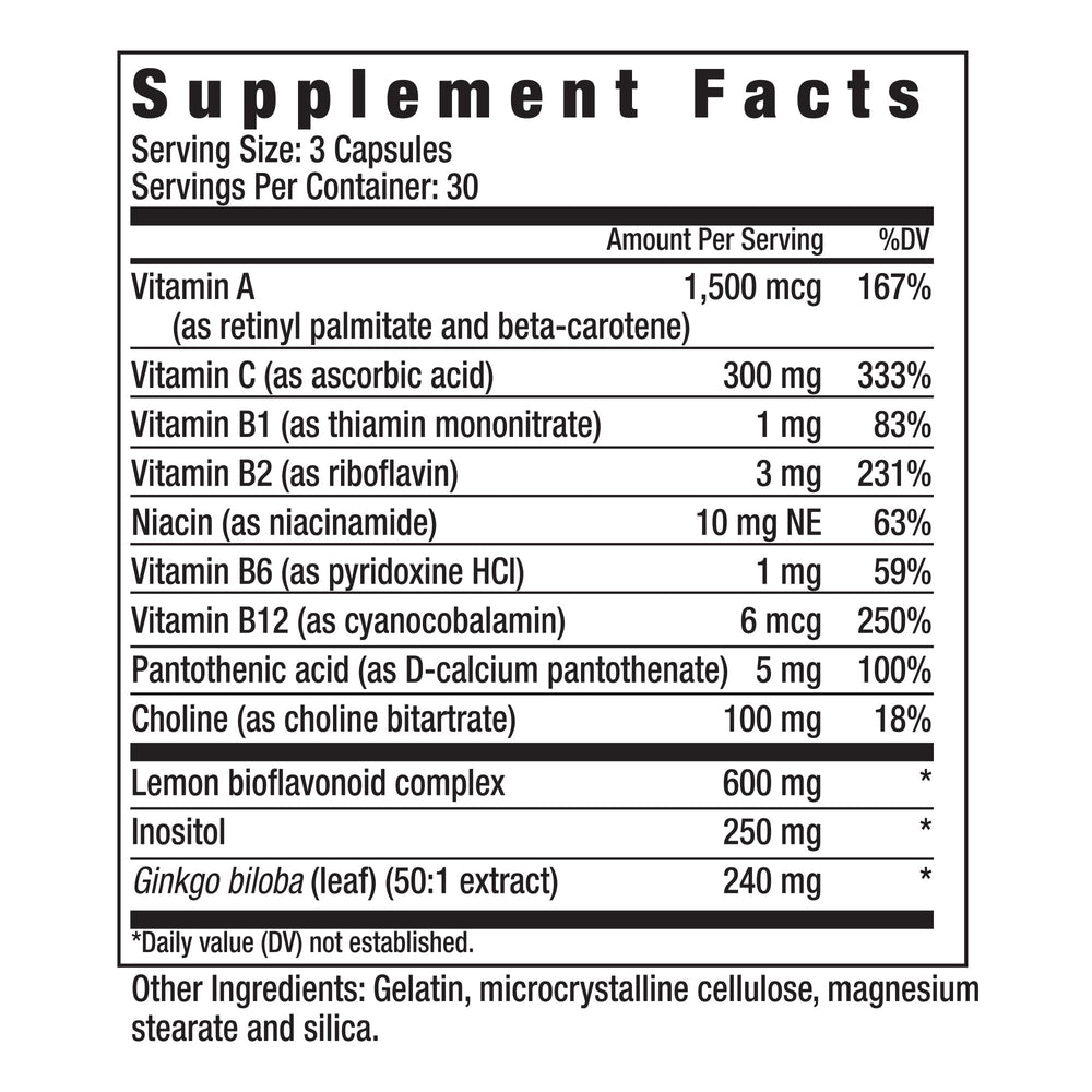 Close-up of Polyflavonol label showing 90 capsules