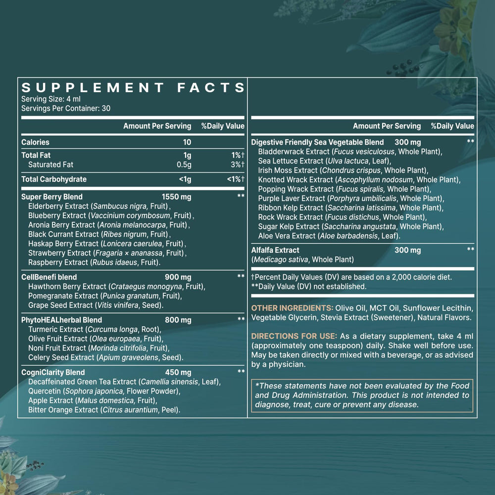 Close-up of label highlighting 27+ polyphenols