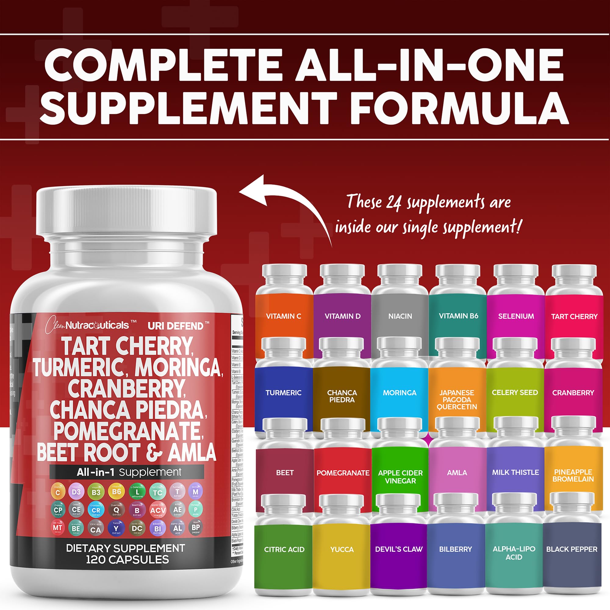 Pomegranate and cranberry capsules with chanca piedra and celery