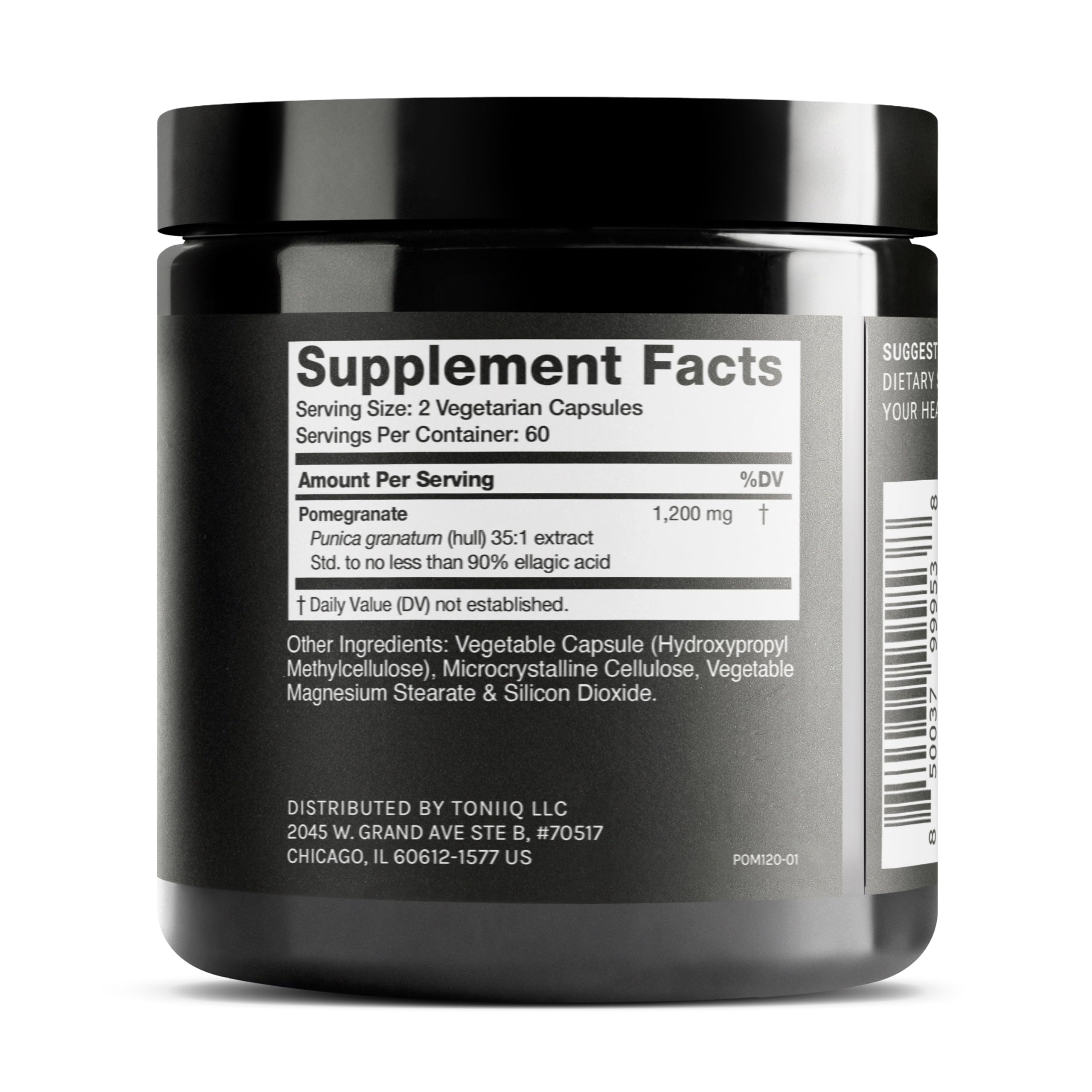 Bottle of Pomegranate Extract with 120 capsules