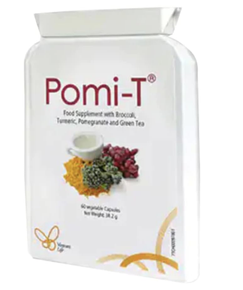 Pomi-T Polyphenol Food Supplement bottle with 60 capsules, pack of 4