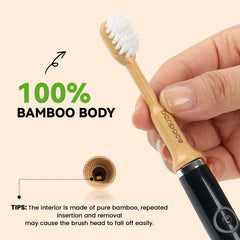 Soft, end-rounded bristles for gentle cleaning