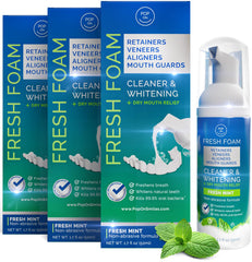 Hero image of Pop On Fresh Foam cleaner bottle for aligners and retainers