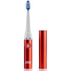 Side view of Pop Sonic travel toothbrush Metallic Red