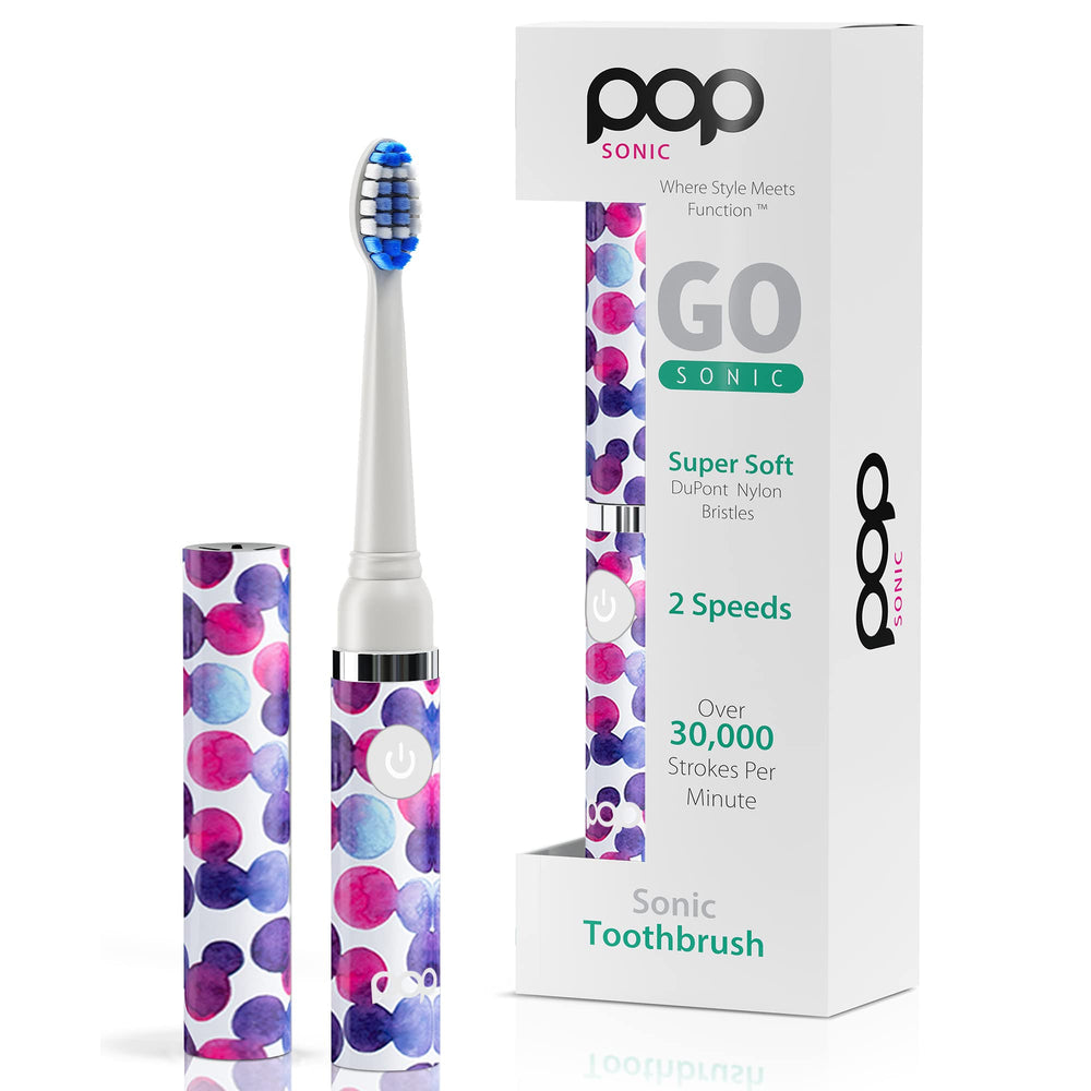 Front view of Pop Sonic Electric Toothbrush Purple Bubble