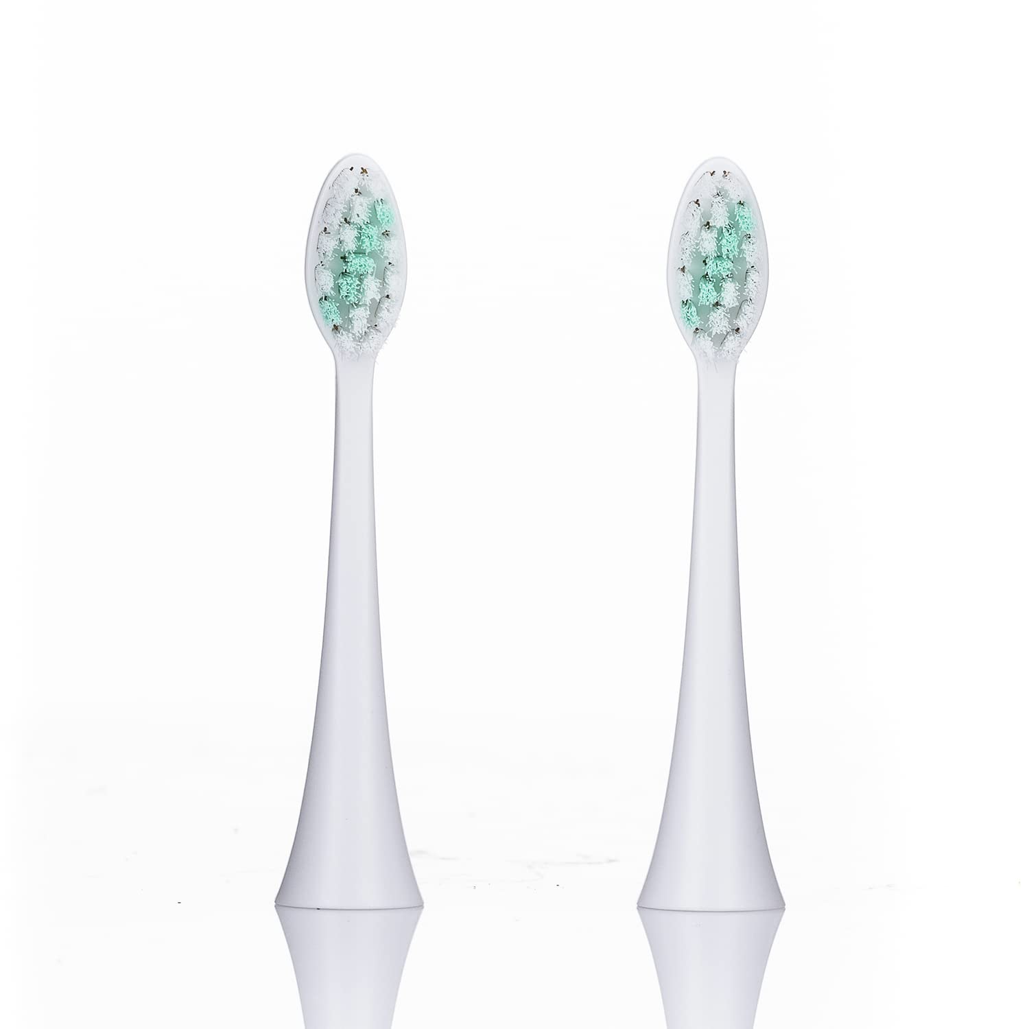 Brush heads cleaning hard-to-reach areas in mouth