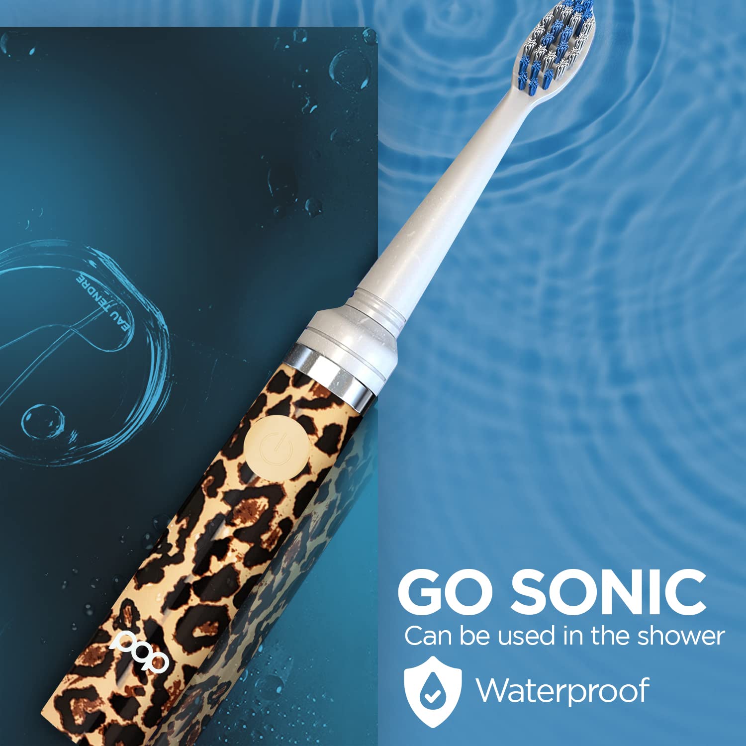 AAA battery included with Go Sonic Leopard toothbrush
