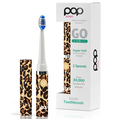 Pop Sonic Leopard travel toothbrush front view